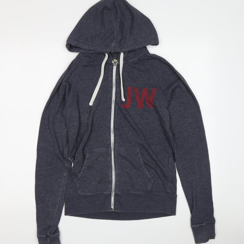 Jack Wills Women's Grey Full Zip Hoodie UK Size 10