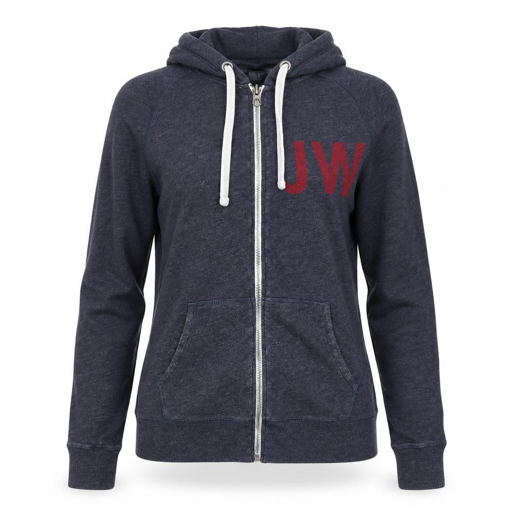 Jack Wills Women's Grey Full Zip Hoodie UK Size 10