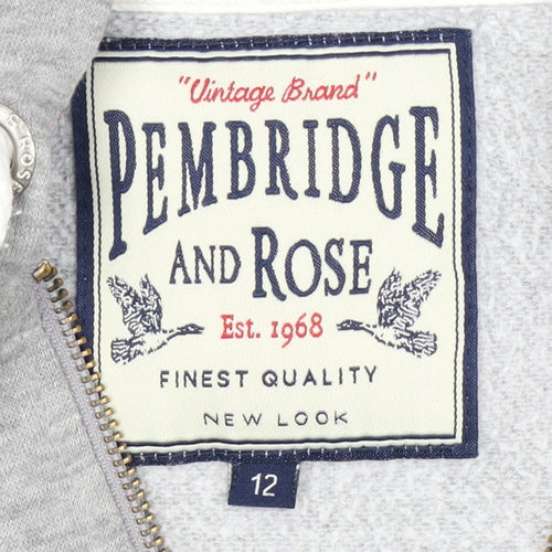 Pembridge and Rose Women’s Grey Zip Hoodie Size 12