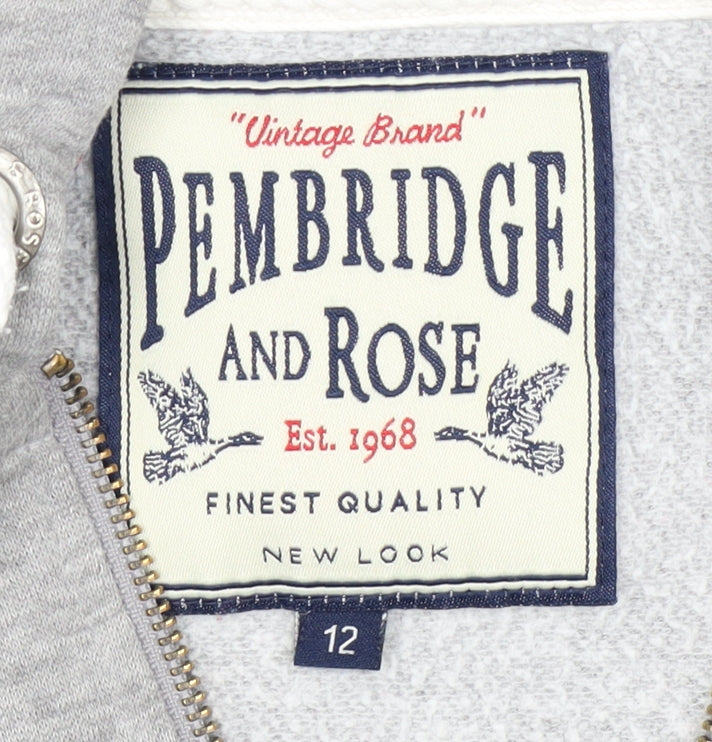 Pembridge and Rose Women’s Grey Zip Hoodie Size 12
