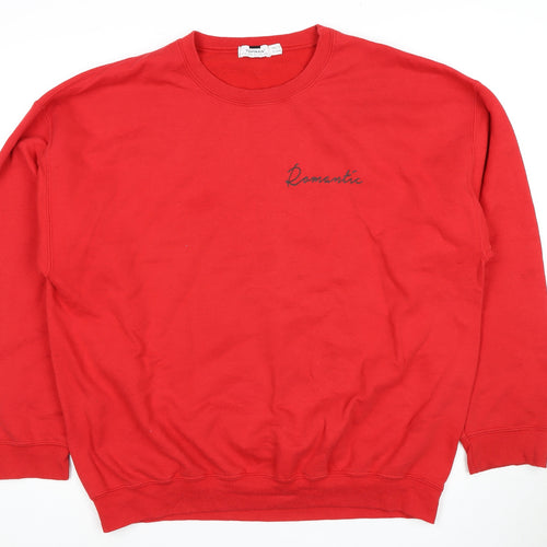 Topman Men's Red Romantic Graphic Sweatshirt XL