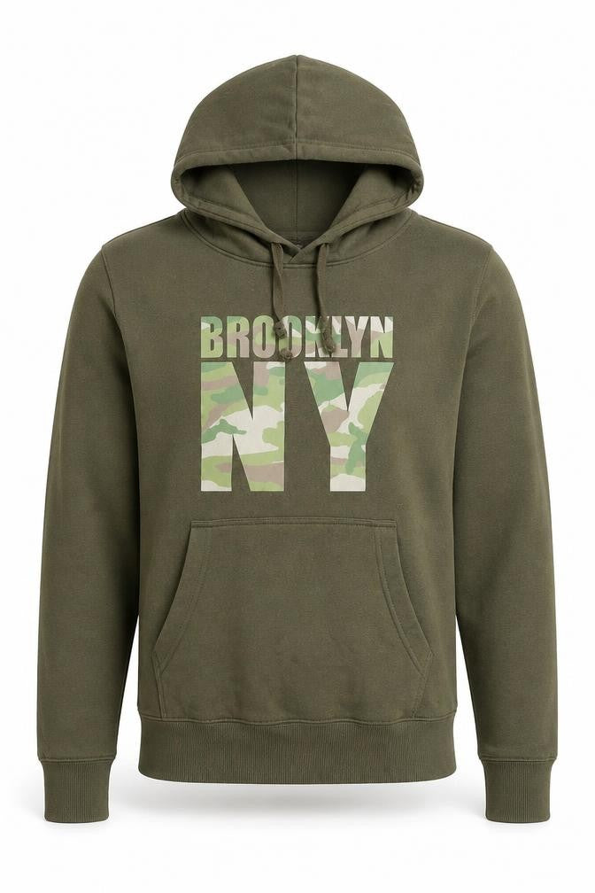 Front view of Beaumont Carr Men's Green Pullover Hoodie L