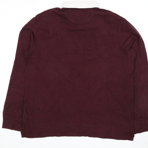 Marks and Spencer Men's XL Red Polo Long Sleeve