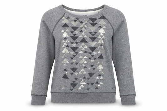 Front view of American Eagle Women's Grey M Geometric Pullover Sweatshirt