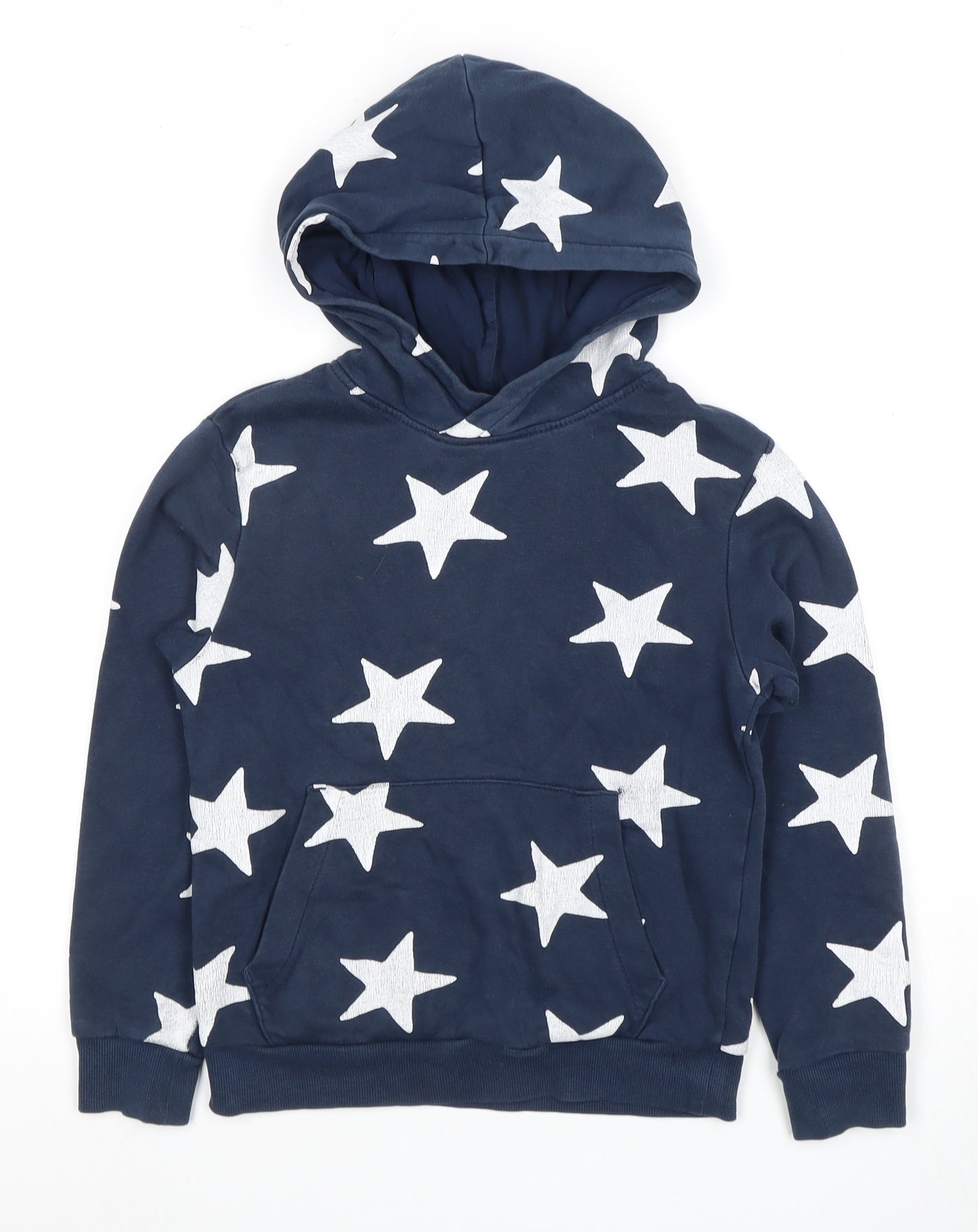 H&M Boys Blue Star Hoodie Pullover, 7-8 Years, Hooded Sweatshirt
