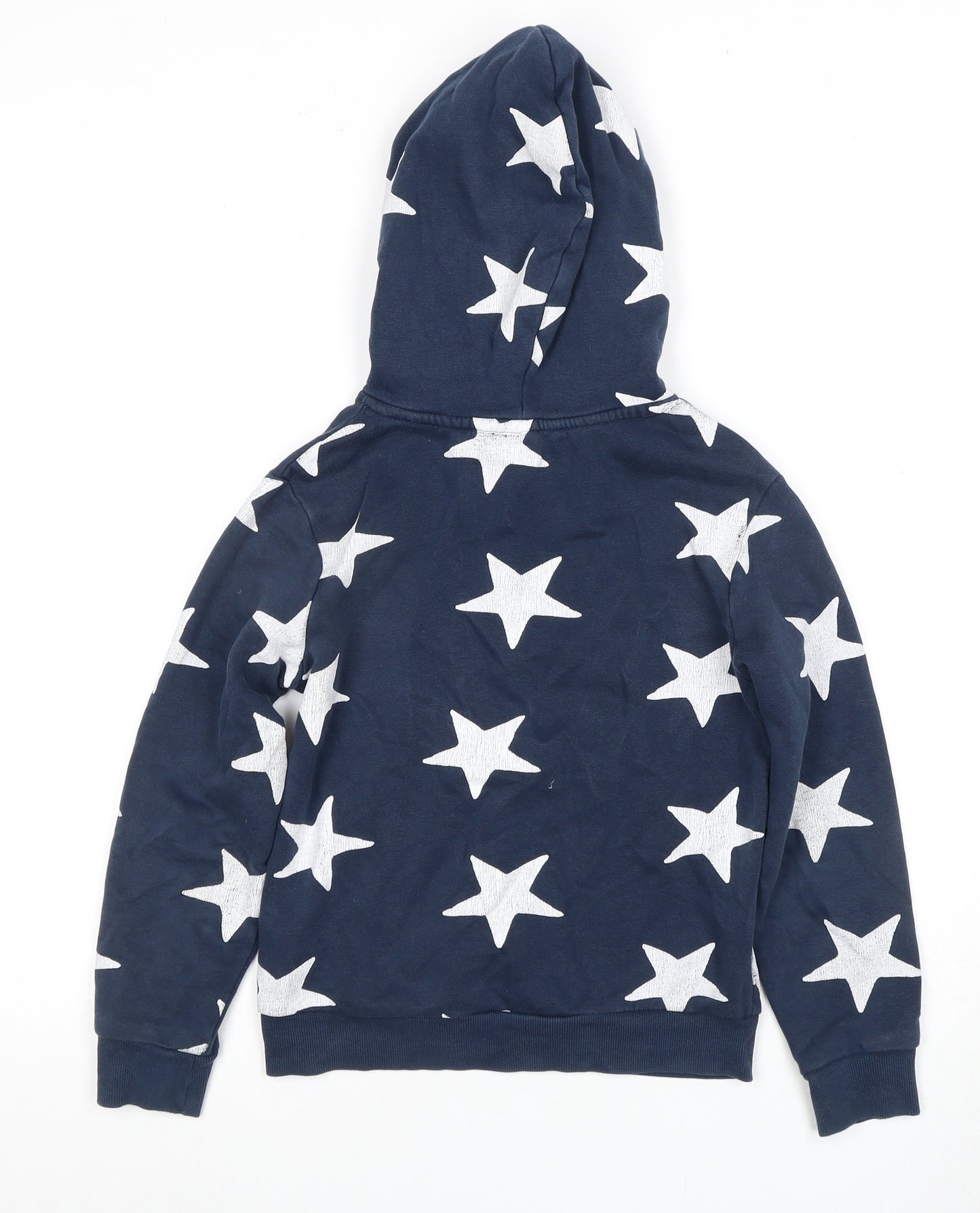 H&M Boys Blue Star Hoodie Pullover, 7-8 Years, Hooded Sweatshirt