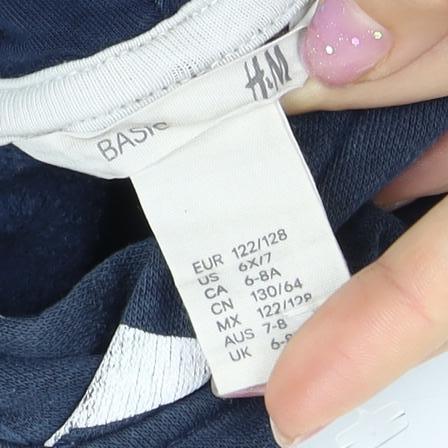 H&M Boys Blue Star Hoodie Pullover, 7-8 Years, Hooded Sweatshirt