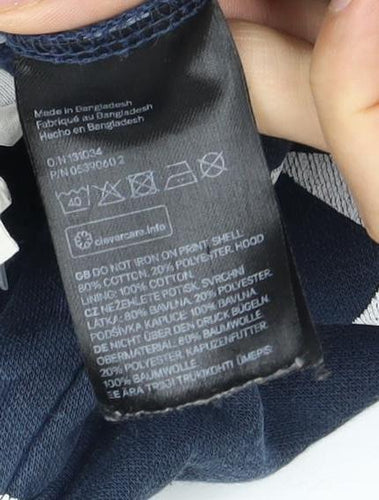 H&M Boys Blue Star Hoodie Pullover, 7-8 Years, Hooded Sweatshirt