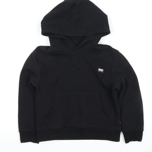 DKNY Boys Black Pullover Hoodie, Size 4 Years, Casual Wear