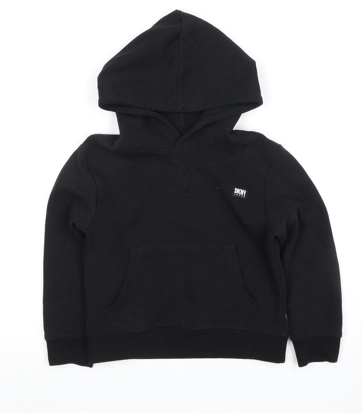 DKNY Boys Black Pullover Hoodie, Size 4 Years, Casual Wear