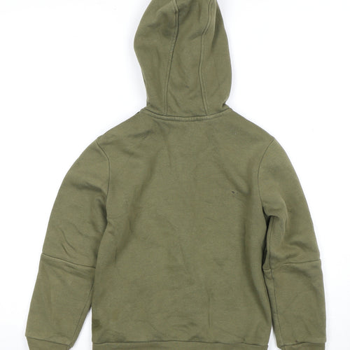 Adidas Boys Green Full Zip Hoodie 7-8 Years Casual Wear