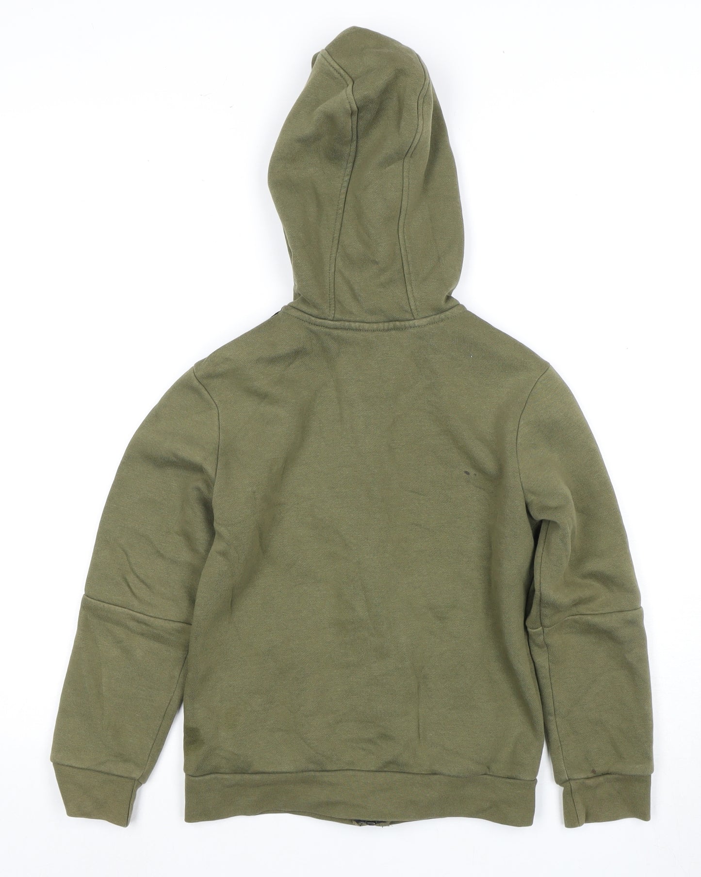 Adidas Boys Green Full Zip Hoodie 7-8 Years Casual Wear