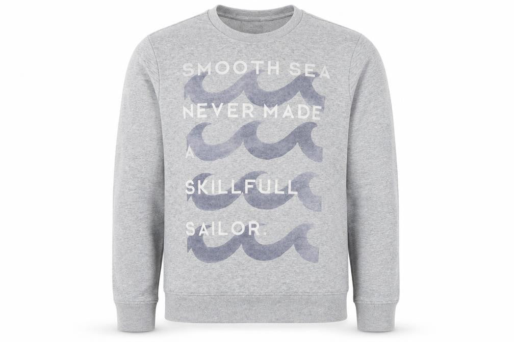 Bershka Men's Grey Marine Quote Graphic Sweatshirt M