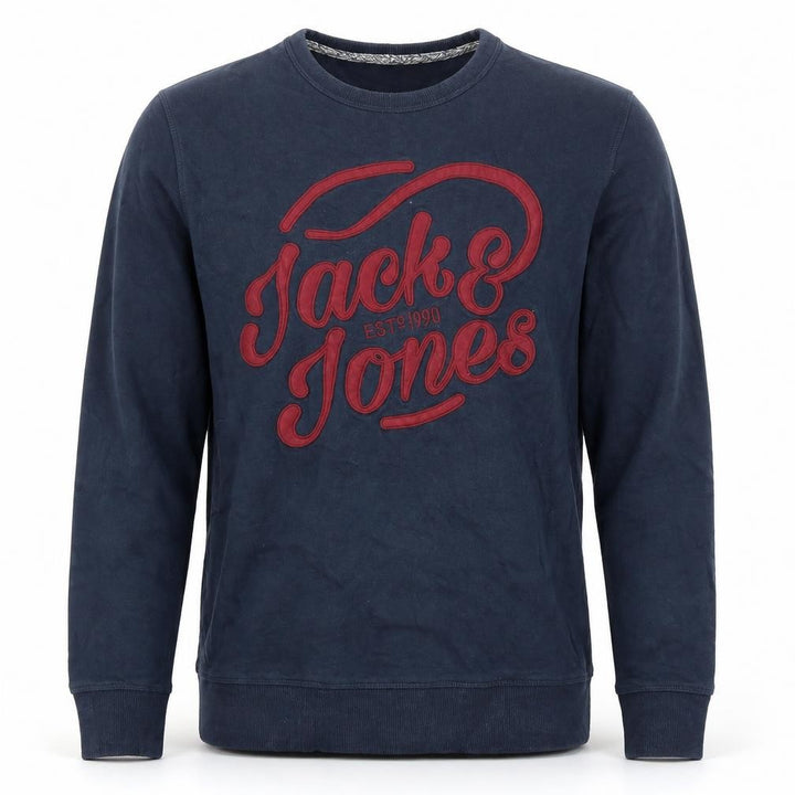 Jack & Jones Men's Blue Crew Neck Logo Sweatshirt M