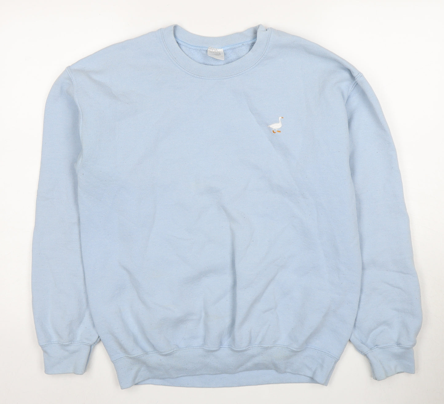 G&G Medium Blue Cotton Pullover Sweatshirt for Unisex Adults