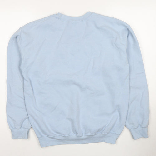 G&G Medium Blue Cotton Pullover Sweatshirt for Unisex Adults