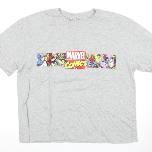 Marvel Unisex Grey Comic Print T-Shirt L Casual