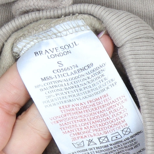 Brave Soul Men's Beige S Pullover Hoodie