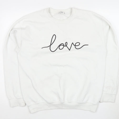 Missguided Women's Love Logo White Sweatshirt M