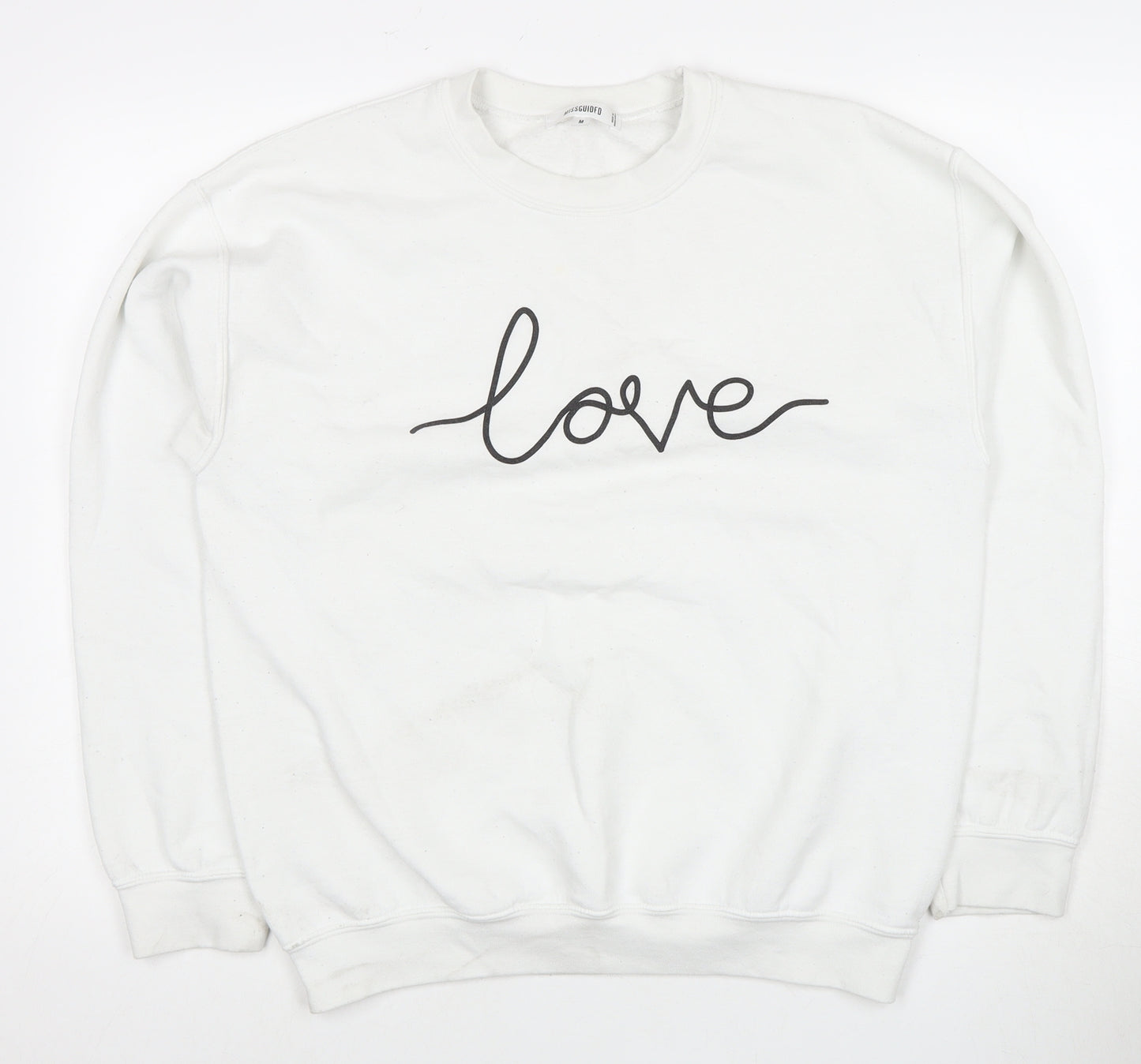Missguided Women's Love Logo White Sweatshirt M