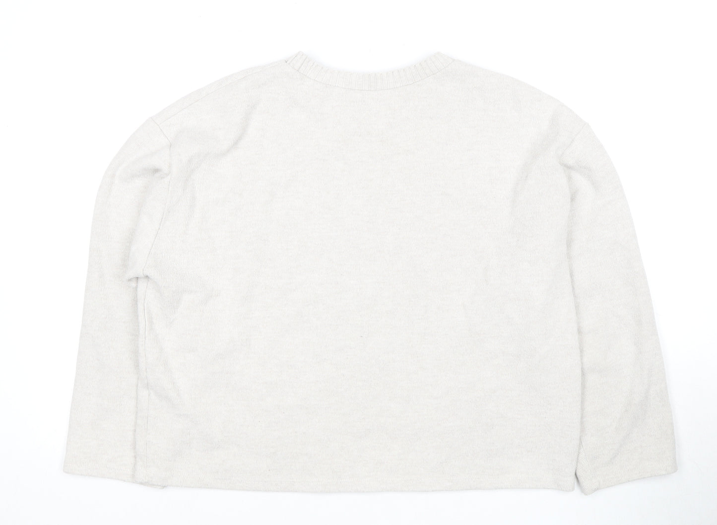 Zara Women's Ivory Pullover Sweatshirt Large