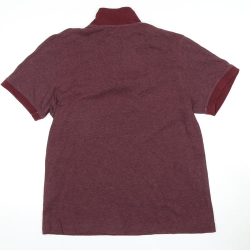 Jaeger Men's Red 1/4 Zip Polo Shirt - Size L