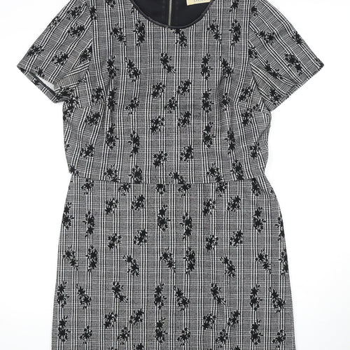 Oasis Women's Black & White Check Shift Dress M