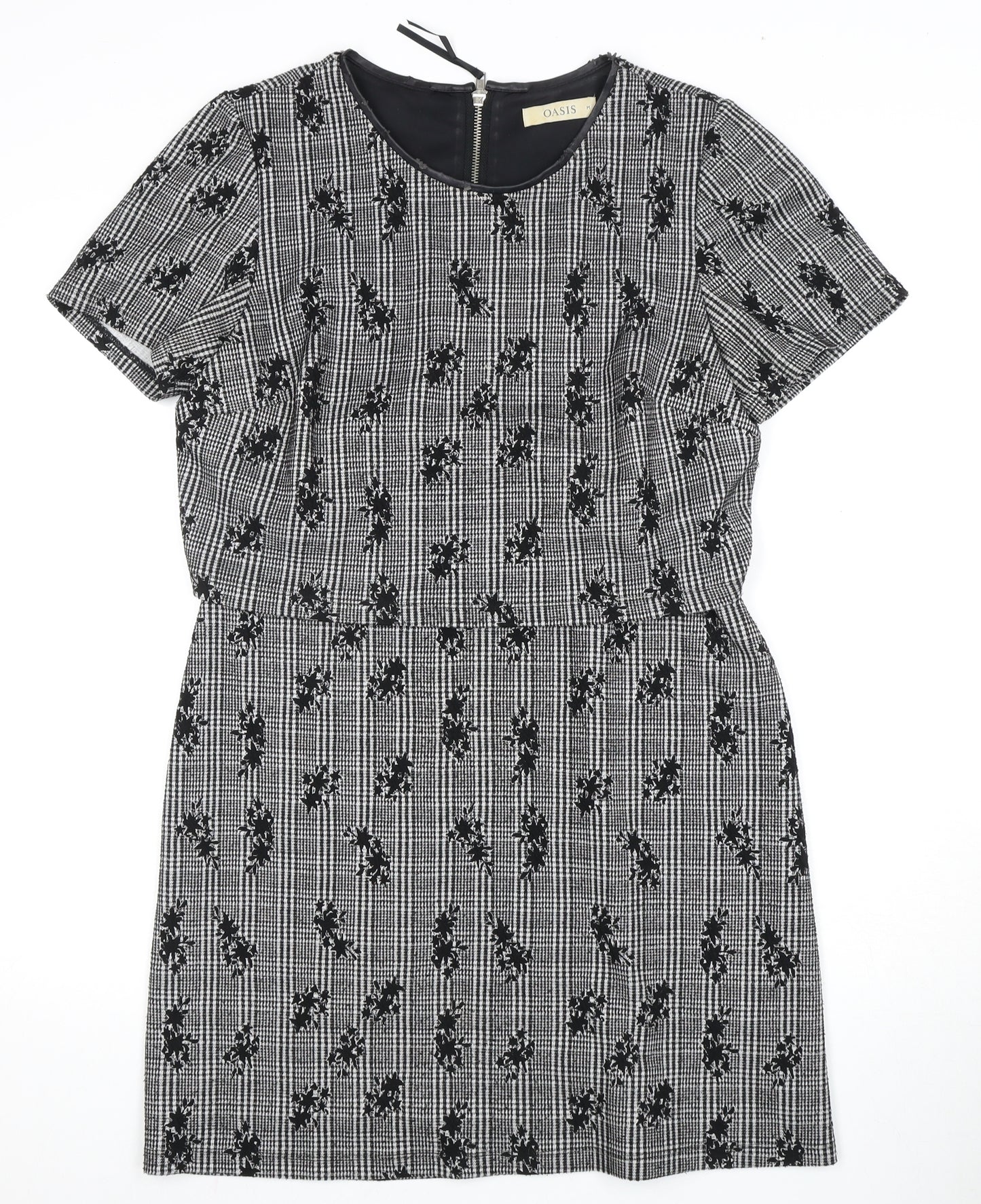 Oasis Women's Black & White Check Shift Dress M