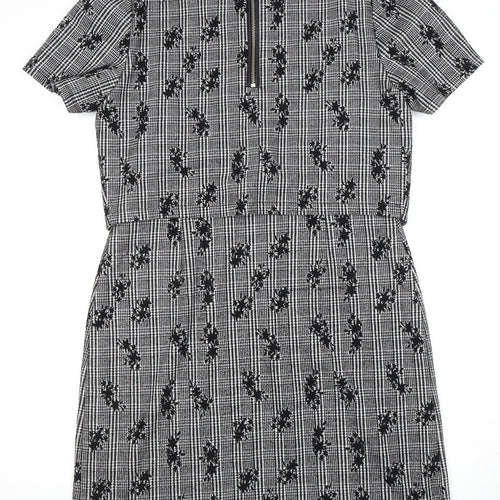 Oasis Women's Black & White Check Shift Dress M