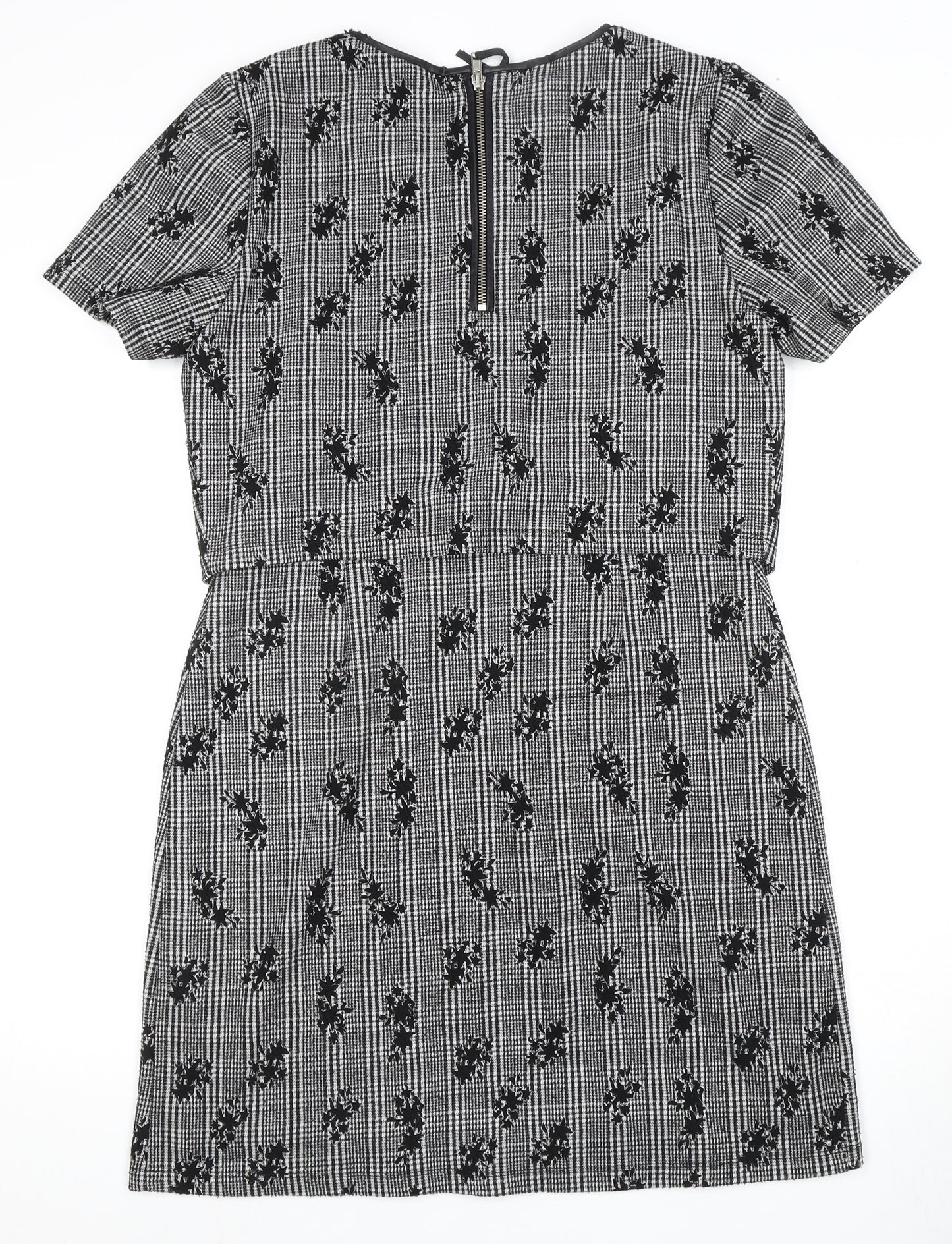 Oasis Women's Black & White Check Shift Dress M