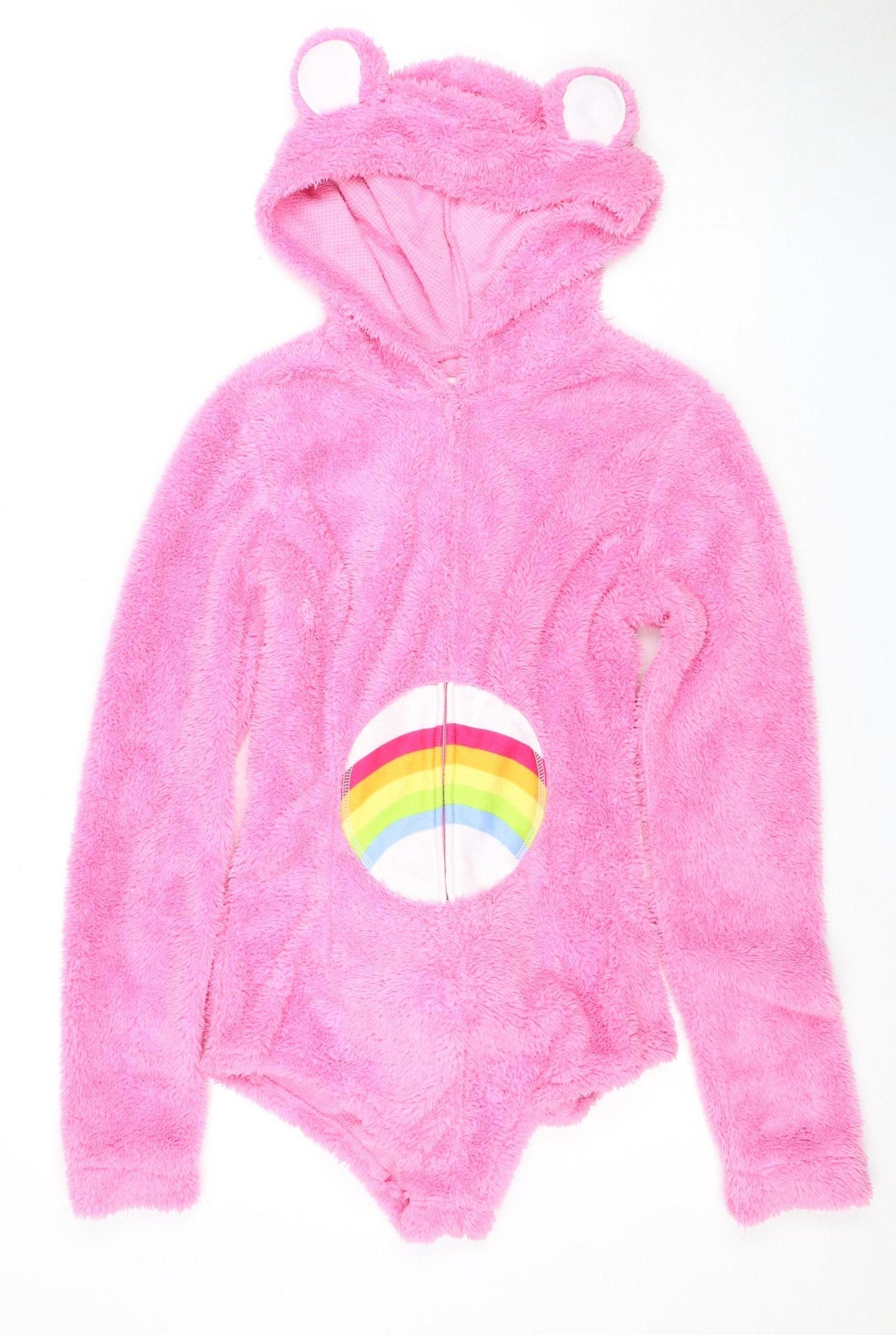Care Bears Women's Pink Fleece Jumpsuit XS Hooded
