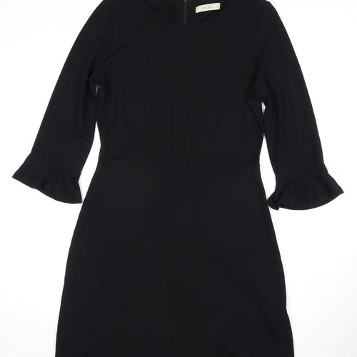 Oasis Women's Black Dress M, 3/4 Sleeve, Round Neck