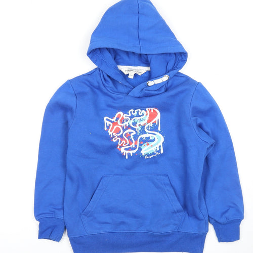 Kangaroo Poo Boys Blue Hoodie 5-6 Years Pullover with Graphic Print