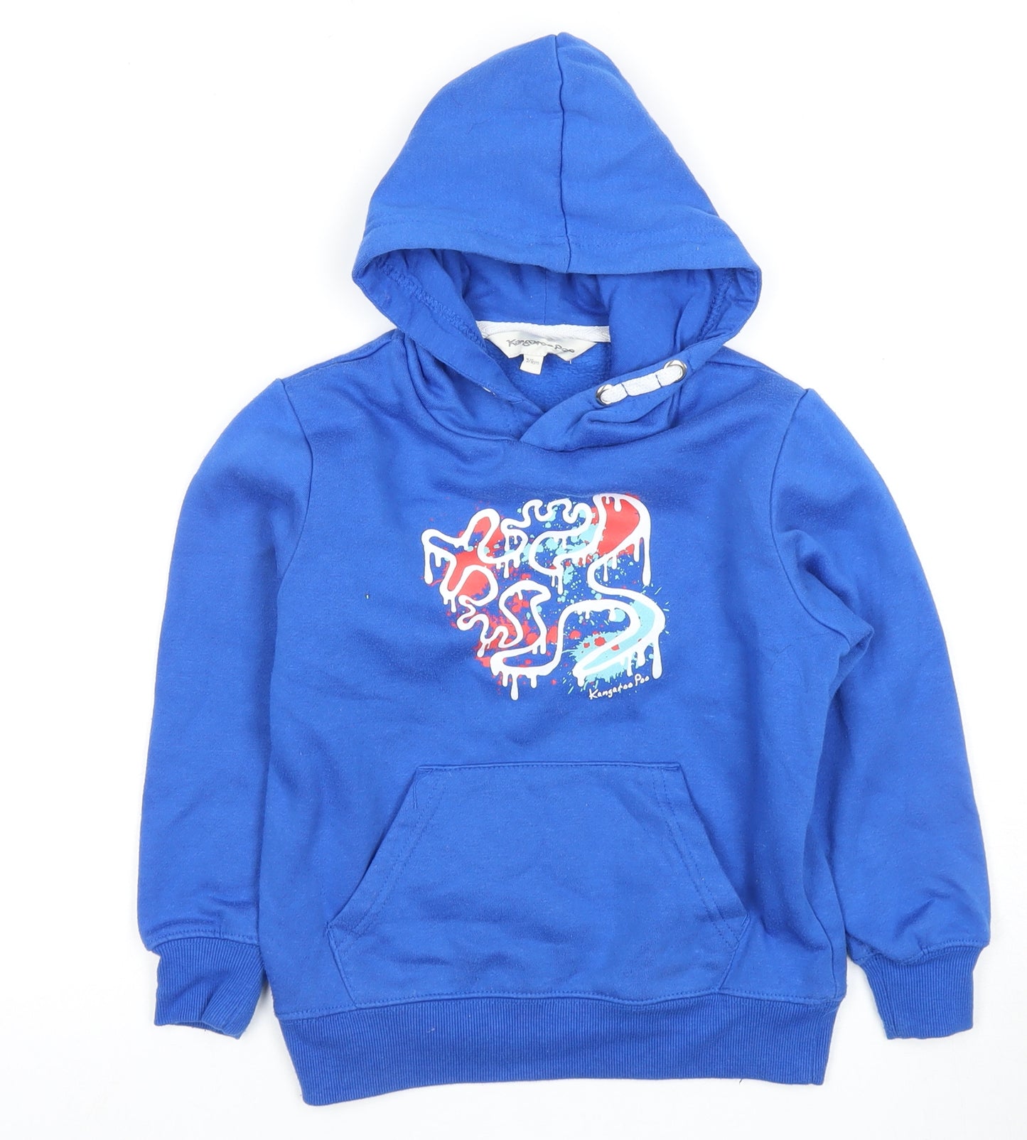 Kangaroo Poo Boys Blue Hoodie 5-6 Years Pullover with Graphic Print