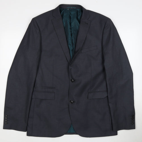 Next Men's Black Single-Breasted Suit Jacket 42 Long