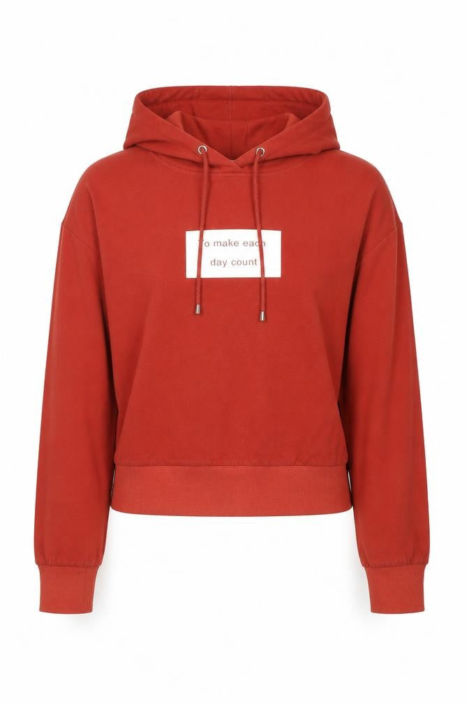 Front view of KUOSE Women's Red XS Pullover Hoodie