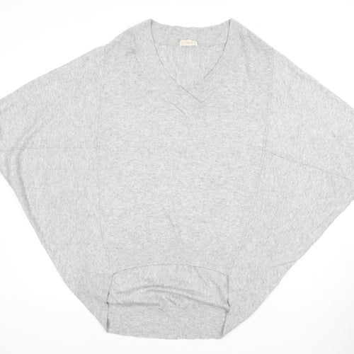 Phase Eight Women's Grey Cape Jumper, S, V-Neck, Relaxed