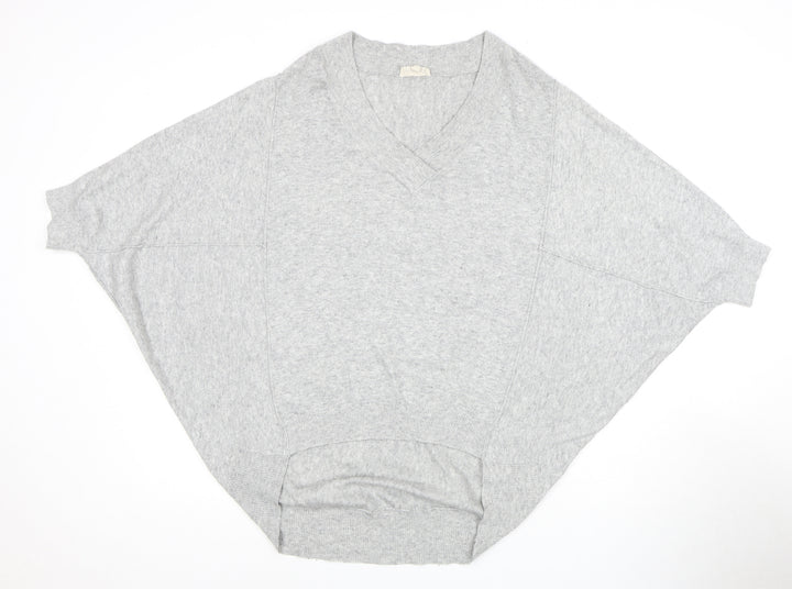 Phase Eight Women's Grey Cape Jumper, S, V-Neck, Relaxed