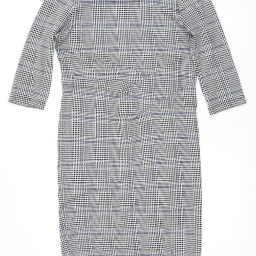 Marks and Spencer Women's Grey Check Pencil Dress, Size 12