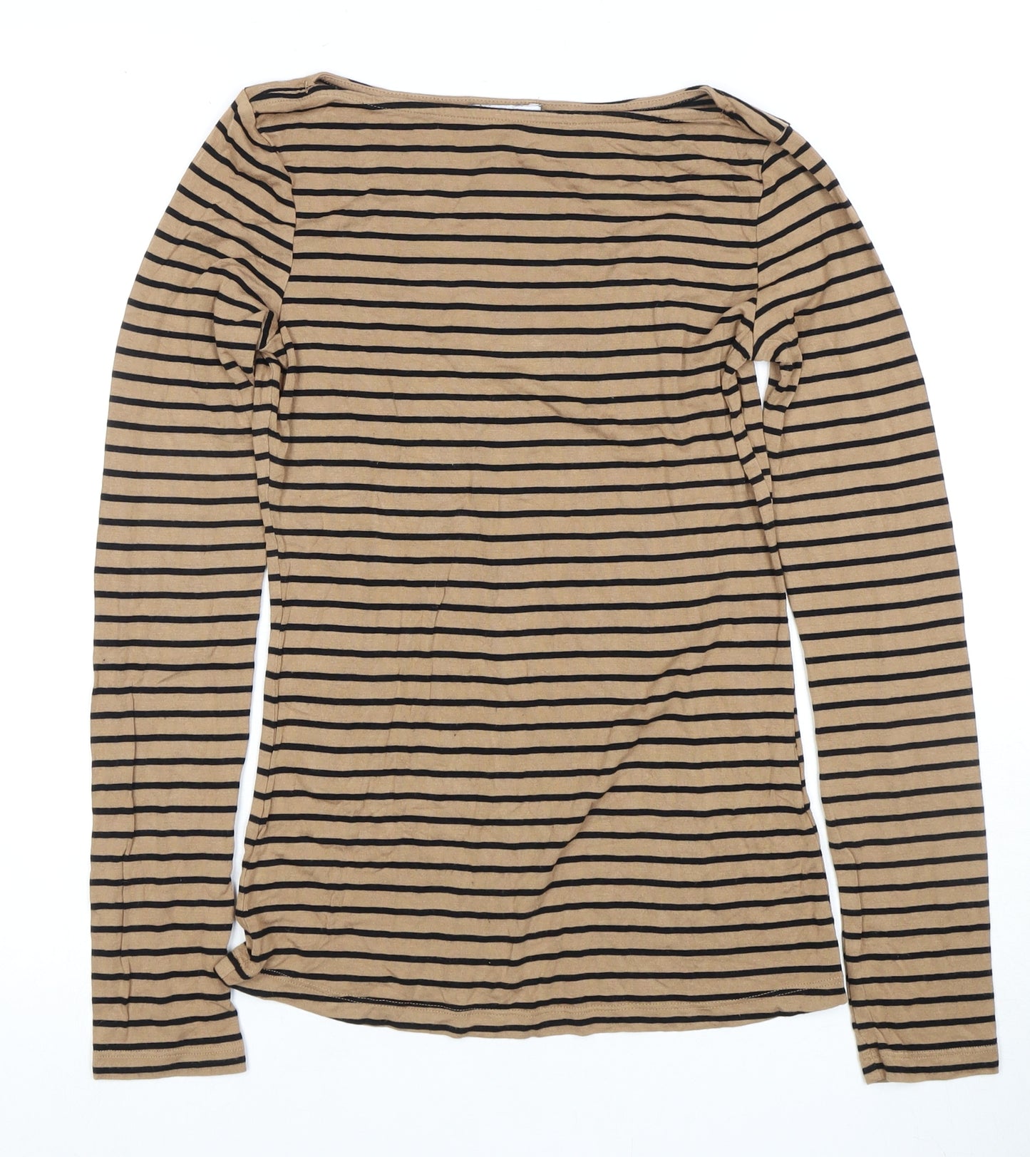 Warehouse Womens Beige Striped Regular Fit Jersey T-Shirt
