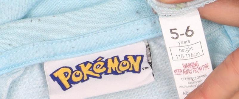 Pokémon Boys Blue Graphic T-Shirt, 5-6 Years, Casual Style
