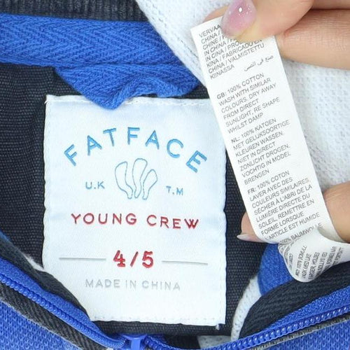 FatFace Boys Blue and Black Pullover 4-5 Years