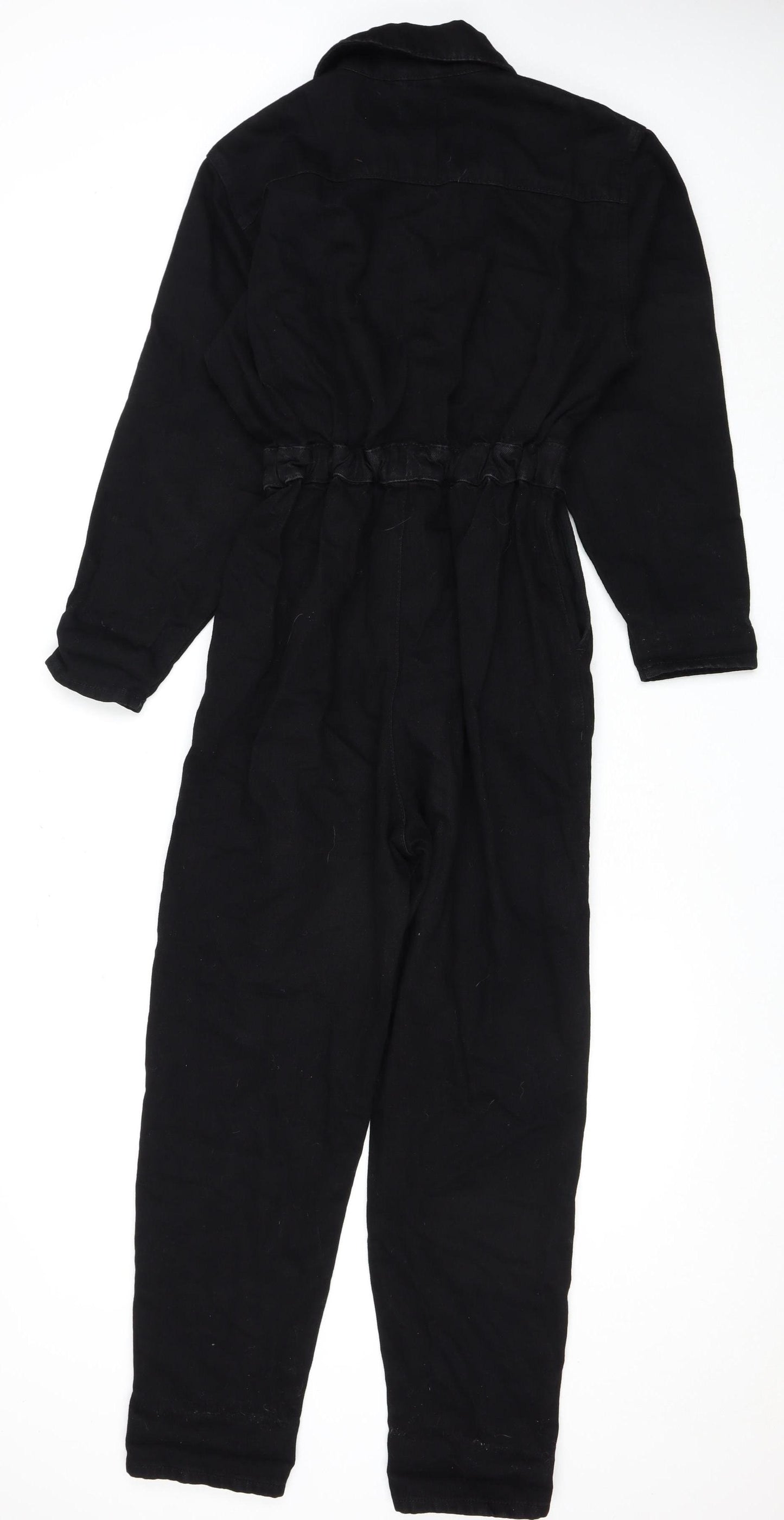 Topshop Black Women's S Cotton Coverall Jumpsuit