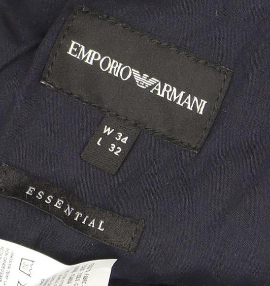 Emporio Armani Men's Blue Straight Jeans, 34W 32L