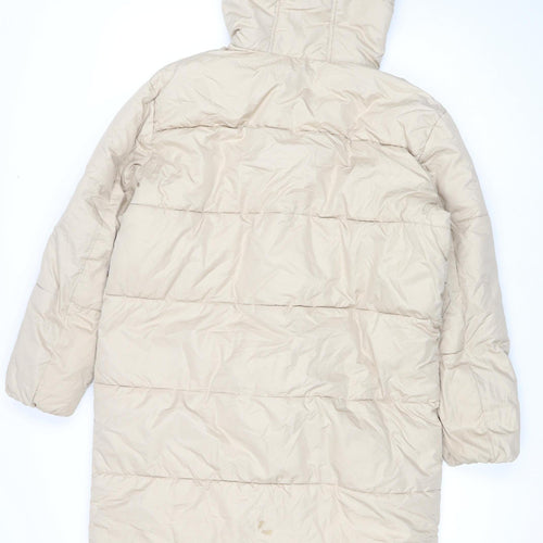 New Look Women's Beige Puffer Coat Size 8 Petite