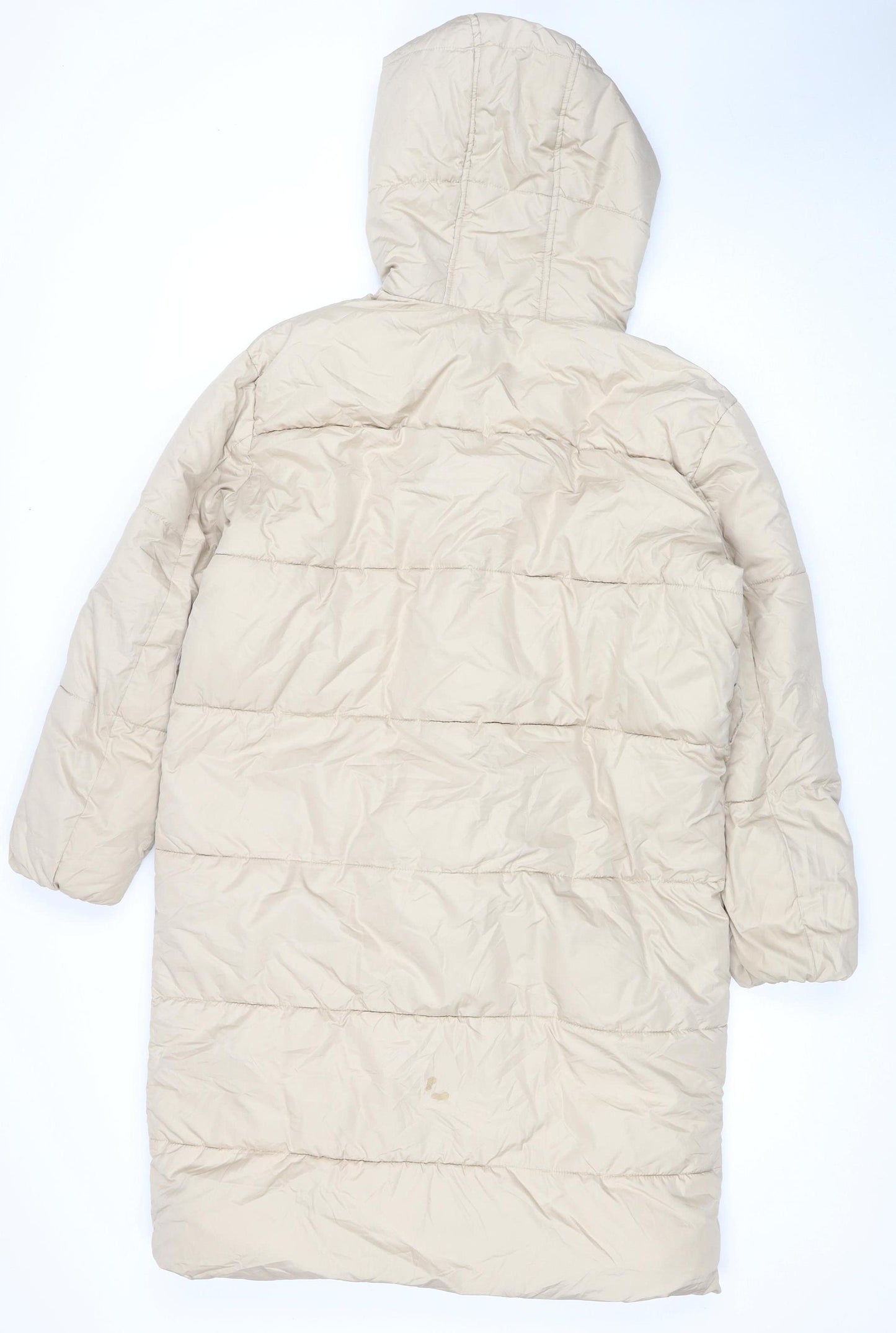New Look Women's Beige Puffer Coat Size 8 Petite