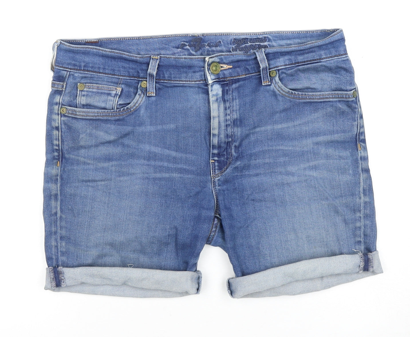 7 For All Mankind Women's Blue Chino Shorts Size 12