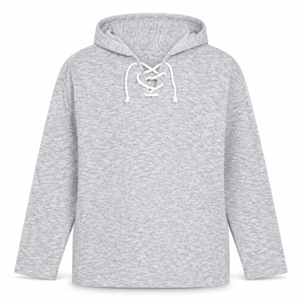 Front view of Roxy Women's Grey Pullover Hoodie, size 12, Lace-Up