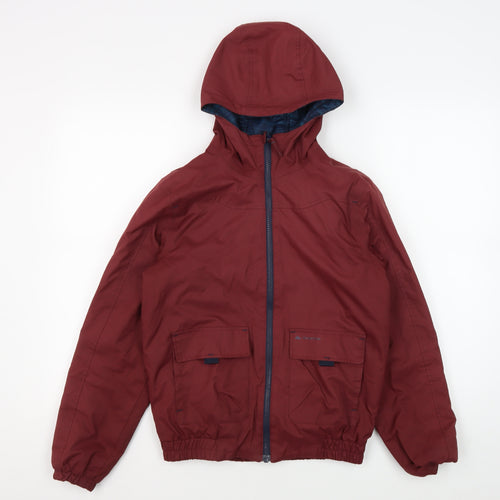 Decathlon Boys Red Hooded Puffer Jacket 12 Years Winter