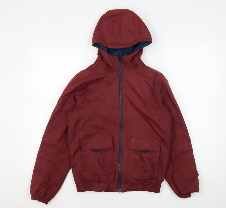 Decathlon Boys Red Hooded Puffer Jacket 12 Years Winter